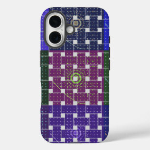 Blauer und Lila Kunstdruck iPhone 16 Hülle