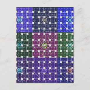 Blauer und Lila Kunstdruck Postkarte