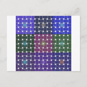 Blauer und Lila Kunstdruck Postkarte