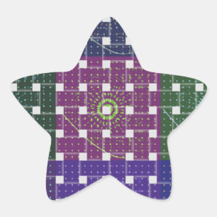 Blauer und Lila Kunstdruck Stern-Aufkleber