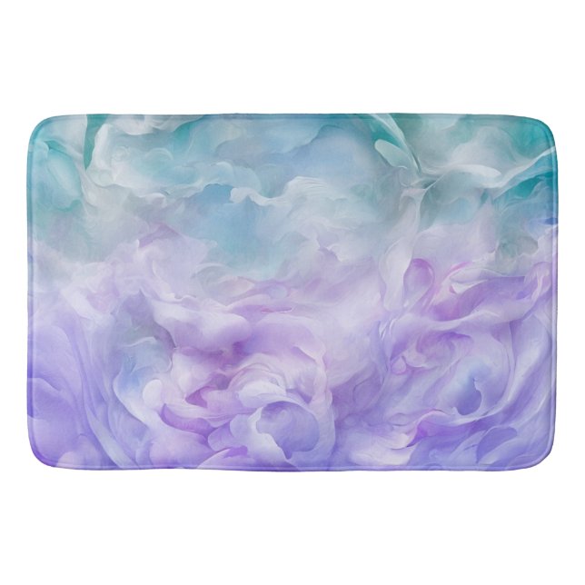 Blauer und lila Wolkenwirbel Badematte (Vorderseite)