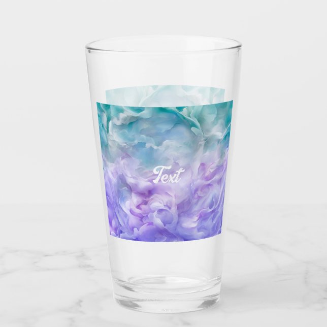 Blauer und lila Wolkenwirbel Glas (Vorderseite)