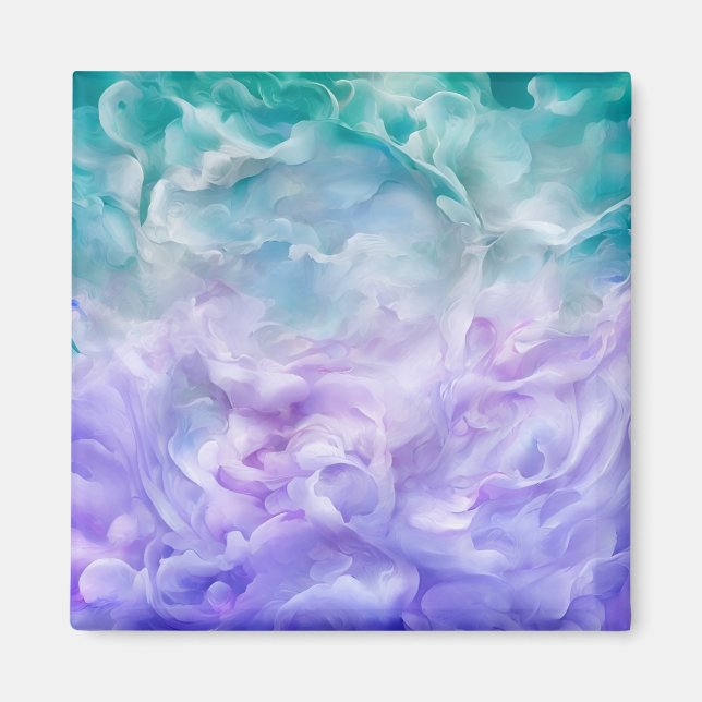 Blauer und lila Wolkenwirbel Magnet (Vorne)