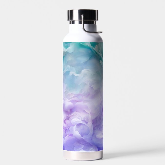 Blauer und lila Wolkenwirbel Trinkflasche (Links)