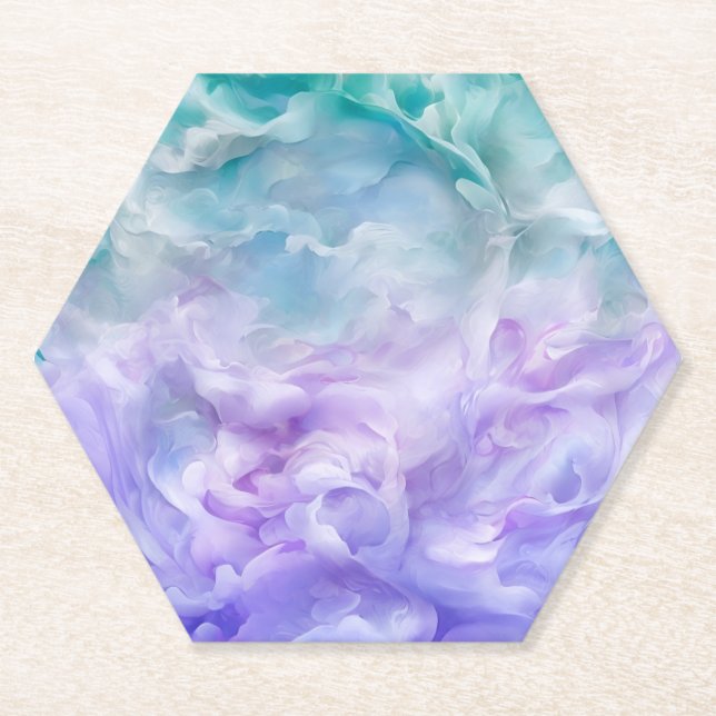 Blauer und lila Wolkenwirbel Untersetzer (Vorderseite)