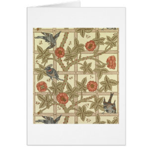 Blauer und orange Gittertapetenentwurf, 1864