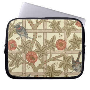 Blauer und orange Gittertapetenentwurf, 1864 Laptopschutzhülle