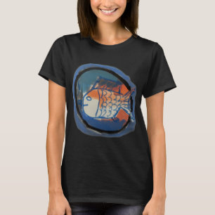 Blauer und orangefarbener Fisch T-Shirt