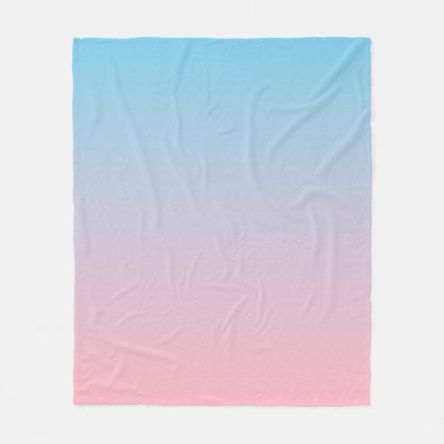 Blauer und rosa Farbverlauf Fleecedecke (Vorderseite)