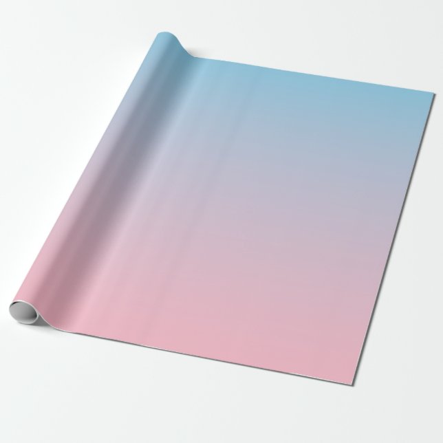 Blauer und rosa Farbverlauf Geschenkpapier (Ungerollt)