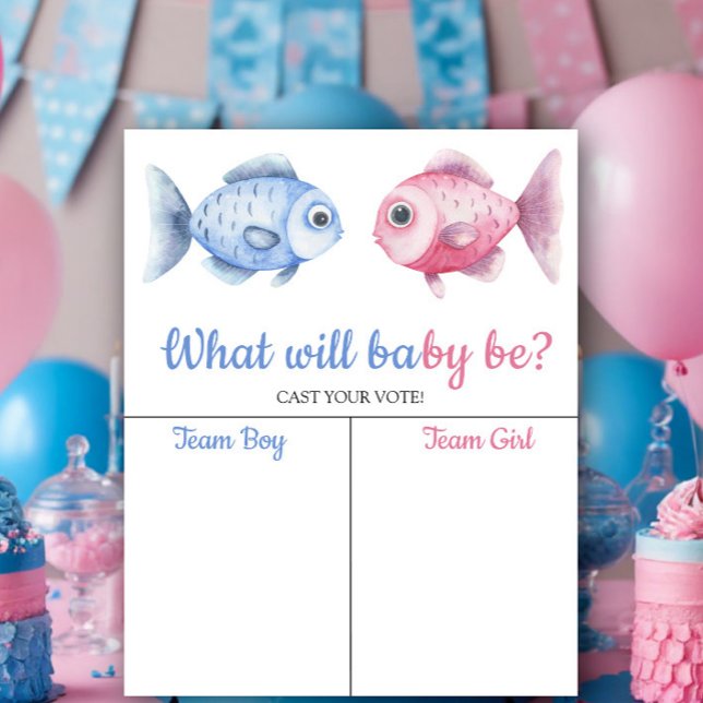 Blauer und rosa Fisch Geschlecht enthüllt Junge od Poster (Von Creator hochgeladen)