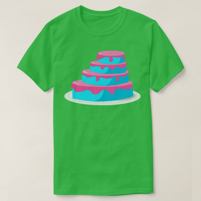 Blauer und rosa Kuchen T-Shirt (Design vorne)