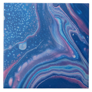 Blauer und rosa Marmorabstraktion Fliese