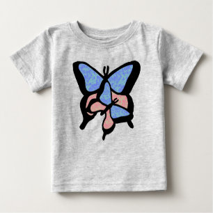 Blauer und rosa Schmetterlinge Baby/Kleinkind T-Sh Baby T-shirt