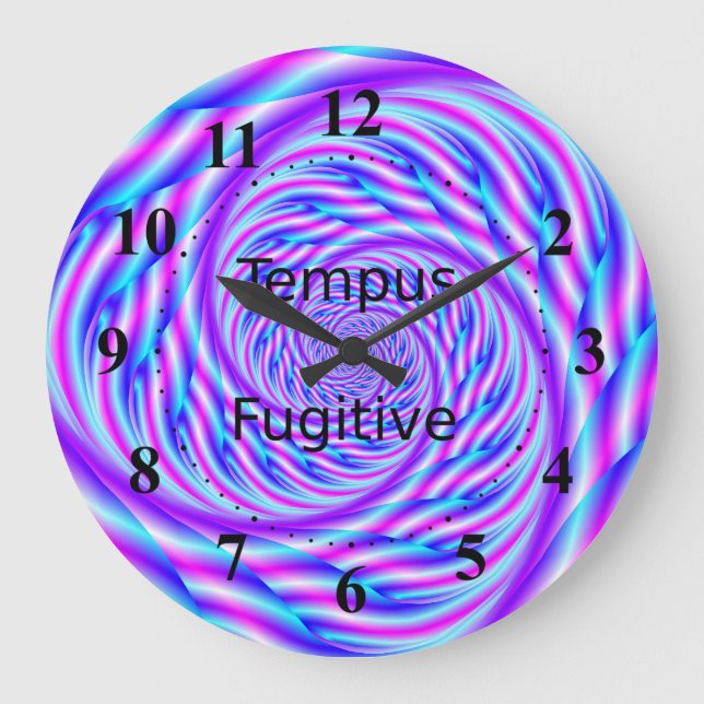 Blauer und rosa Swirl Tempus Fugitive Uhr (Vorderseite)