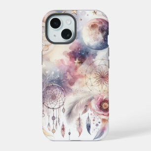 Blauer und Rosa Traumfänger iPhone 15 Hülle