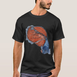 Blauer und roter Betta-Fisch T-Shirt
