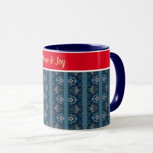 Blauer und roter festlicher Becher von der Dichter Tasse