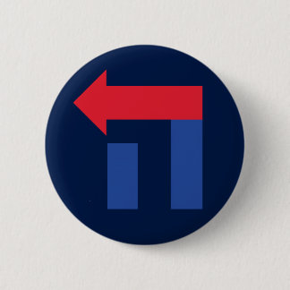 Blauer und roter Hillary im hebräischen Knopf Button