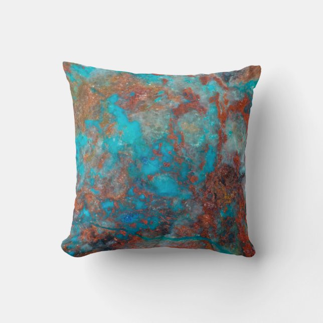 Blauer und Roter Schluckit Kissen (Vorderseite)