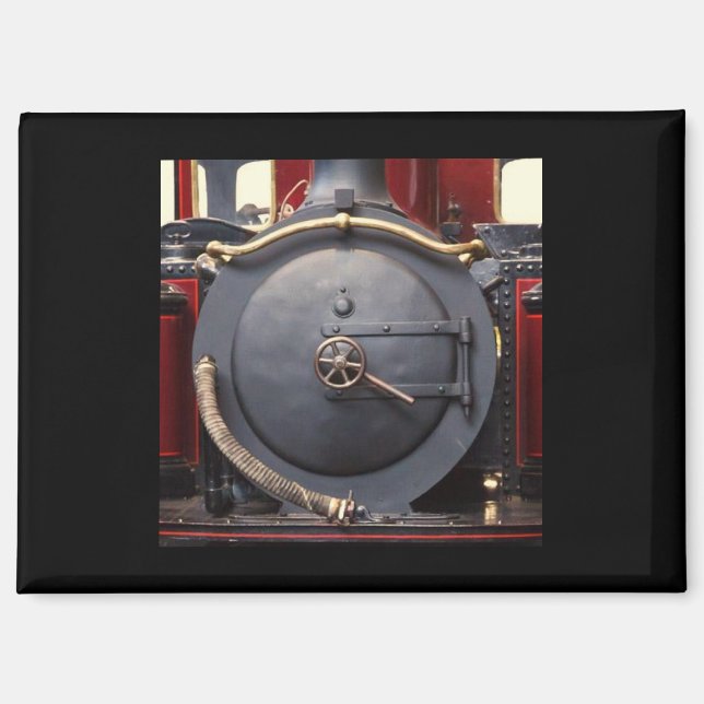 Blauer und roter Zug  Magnet (Vorderseite)