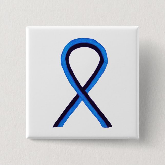 Blauer und schwarzer Balken - Button für das Bewus (Vorderseite)