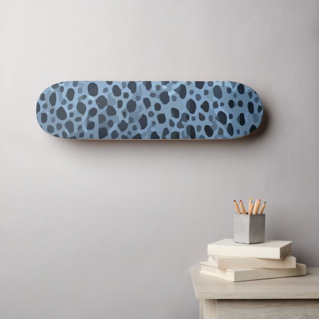 Blauer und Schwarzer Fisch Skateboard (Wandkunst (Horz))