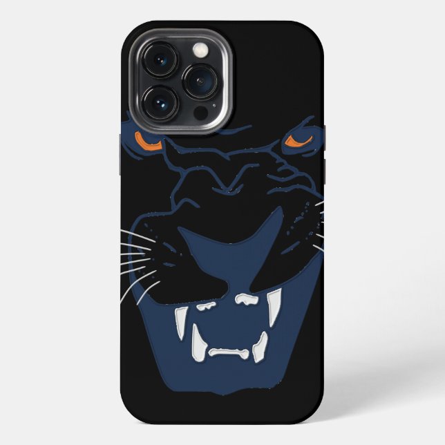 Blauer und schwarzer Panther iPhone Hülle (Rückseite)