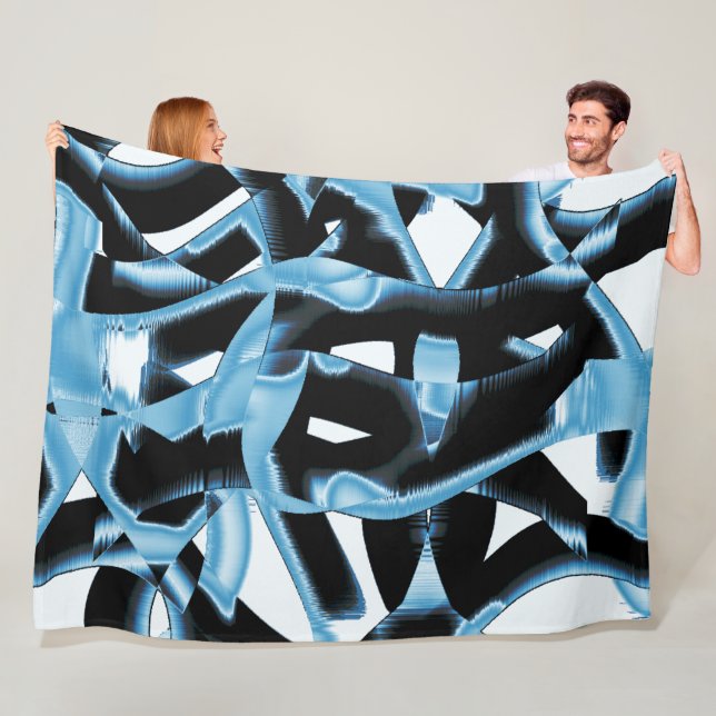 Blauer und schwarzer Schrott oder Bänder werden ze Fleecedecke (Beispiel)