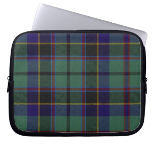 Blauer und schwarzer Tartan-karierte Laptopschutzhülle