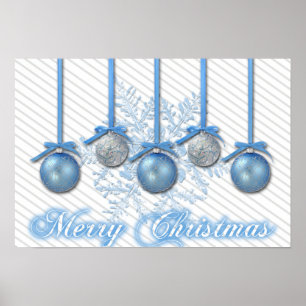 Blauer und Silberner Glitzer Poster