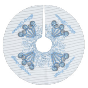 Blauer und silberner polyester weihnachtsbaumdecke