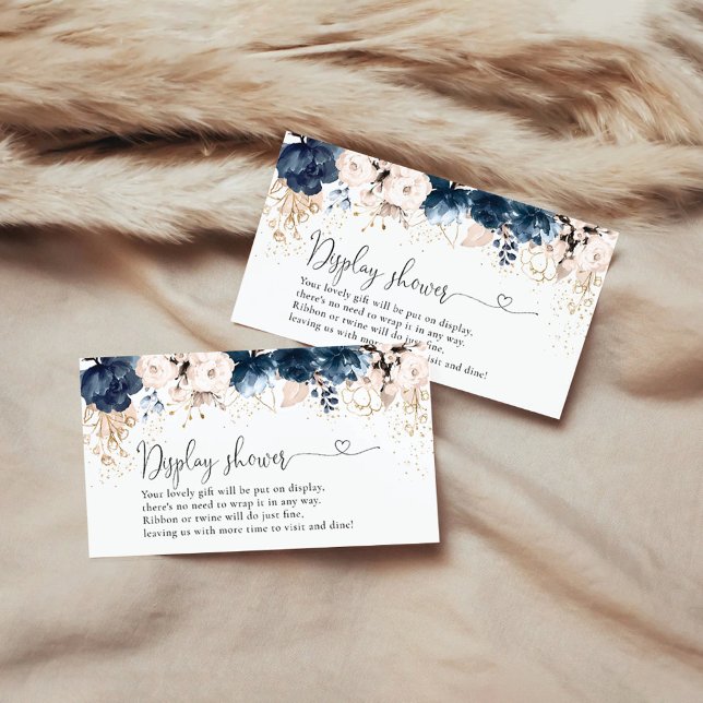 Blauer und staubige Rose-Display-Duschkarte Begleitkarte (Von Creator hochgeladen)