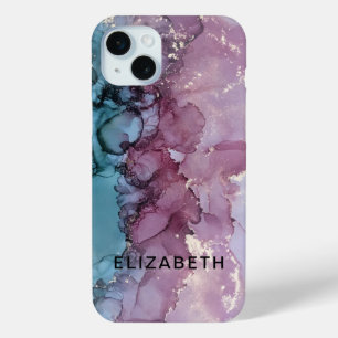 blauer und staubiger rosa goldener Marmor personal Case-Mate iPhone Hülle