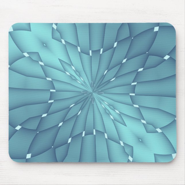 Blauer und Türkiser Metallstern Mousepad (Vorne)