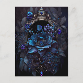 Blauer und violette Blumen und Juwelen Gotisch Vik Postkarte