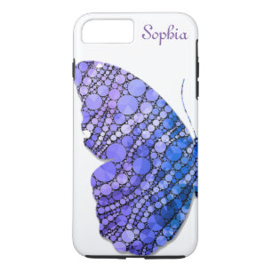 Blauer und violetter Glitter-Schmetterling Persona Case-Mate iPhone Hülle