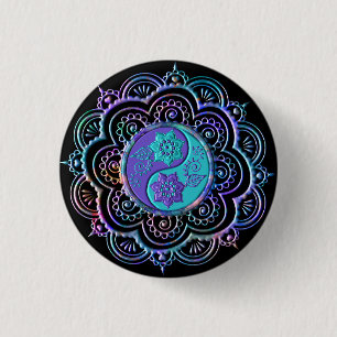 Blauer und violetter Mandala Button