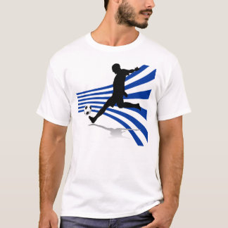 Blauer und Weiß-Fußball-Spieler T-Shirt