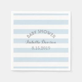 Blauer und weiße Streifen Babydusche Papier Napkin Serviette