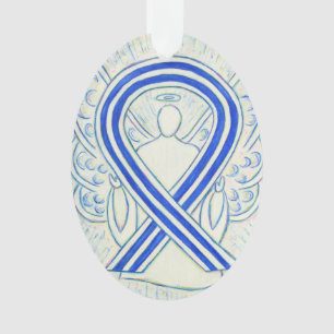 Blauer und weißer ALS-Awareness-Ribbon-Engel-Orna Ornament