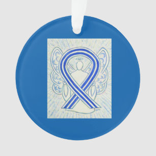 Blauer und weißer ALS-Bewusstsein Ornament