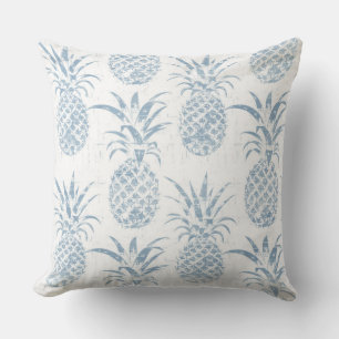 Blauer und weißer Ananas Kissen