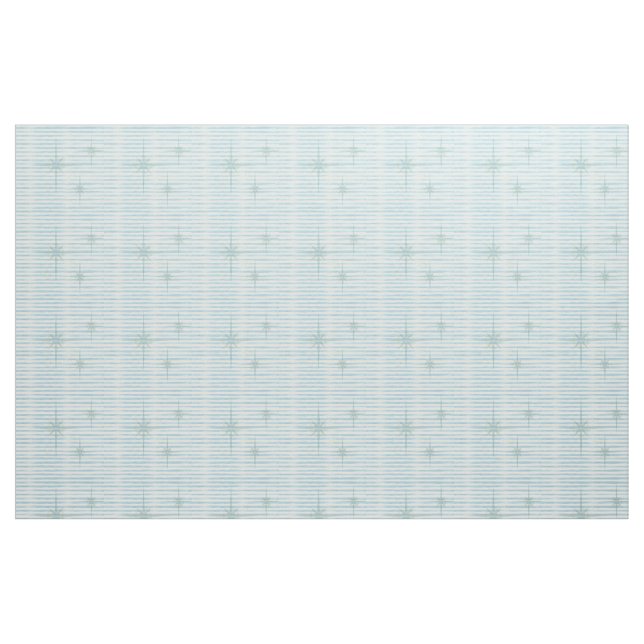 Blauer und weißer Atomsternstoff Stoff (Fat Quarter (45,7 x 55,9 cm))
