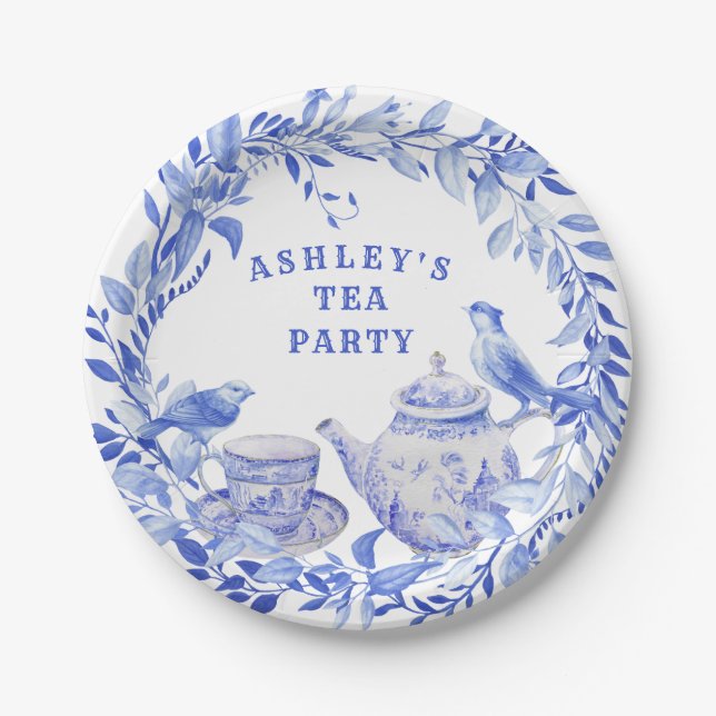 Blauer und weißer Blumenkohl mit Birnen Pappteller (Vorderseite)