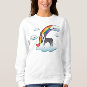 Blauer und weißer Boston Terrier Regenbogen-Gedenk Sweatshirt