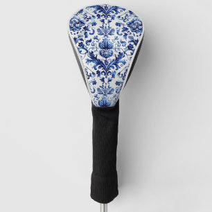 Blauer und weißer Delft-Stil Blumenmuster Golf Headcover