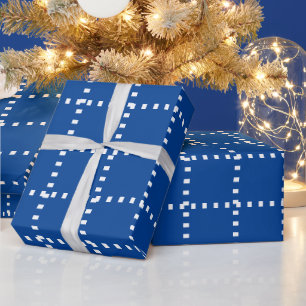Blauer und weißer einfacher Minimalwert Geschenkpapier
