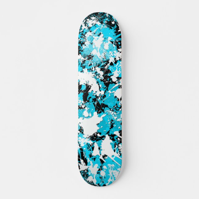 BLAUER UND WEISSER FARBEN-SPRITZER SKATEBOARD (Vorne)