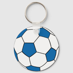 blauer und weißer Fußball Schlüsselanhänger
